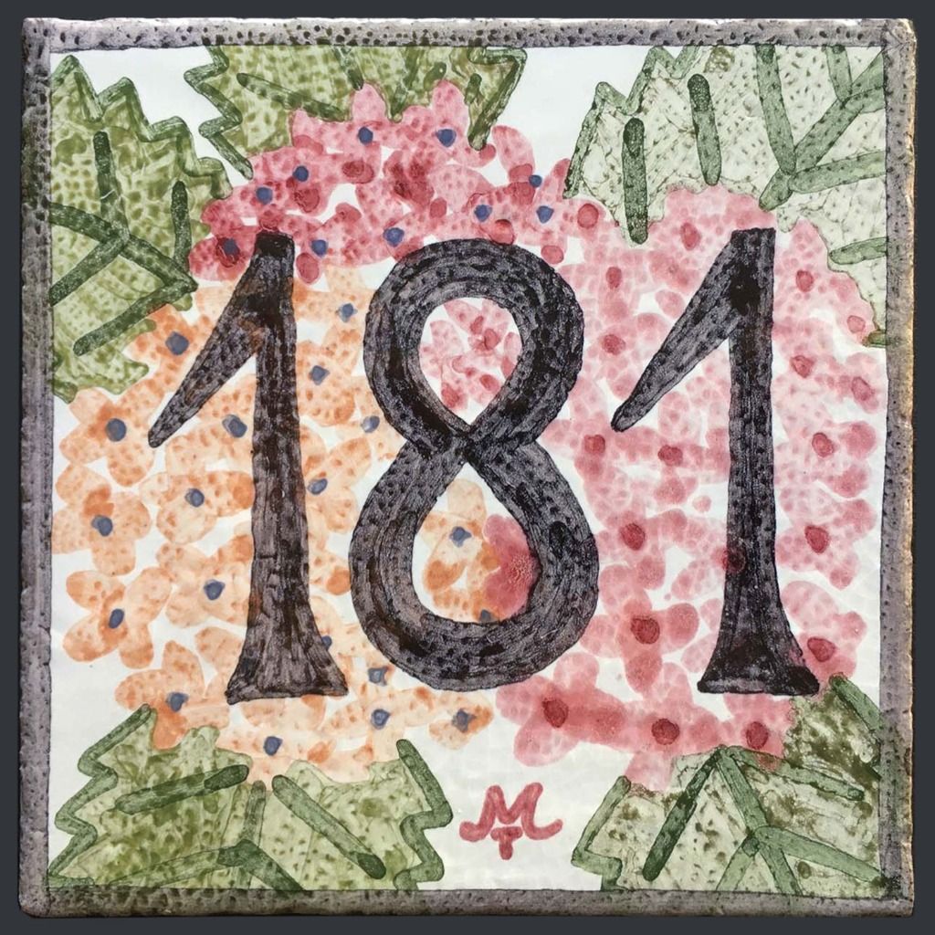 Plaque de lave émaillée numéro de rue 15 cm X 15 cm 62 €