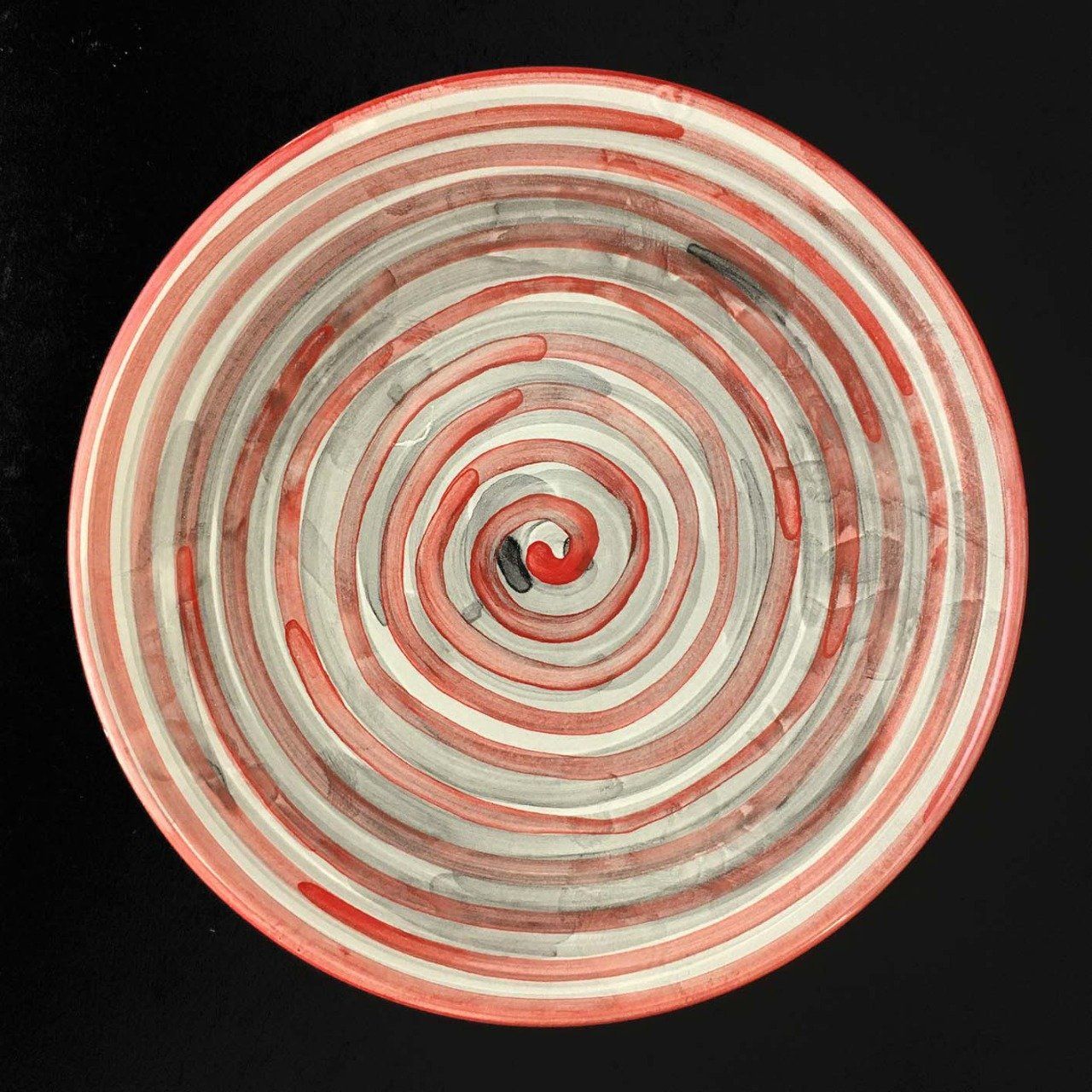 Assiette à dessert 22,3 cm diamètre, décor main "résolution" (faïence bretonne) (céramique Bretagne)