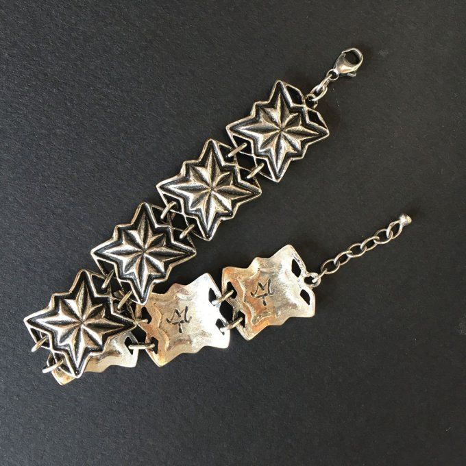 Bracelet articulé en argent massif 925/1000 Marie Toulhoat pour Toulhoat "Rod an avelioù"