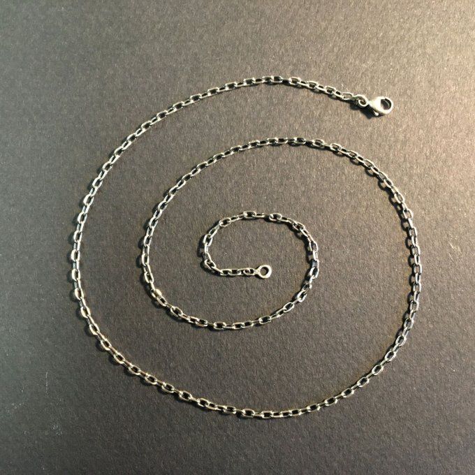 Chaîne argent massif 925/1000 n°1 45 cm (fermoir mousqueton). Réf. 61145.