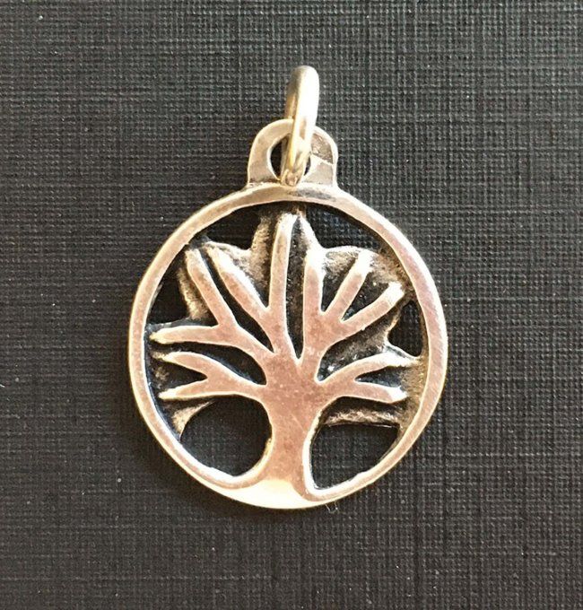 Médaille pendentif Arbre de vie argent massif 925/1000. Bijoux Toulhoat (Marie).