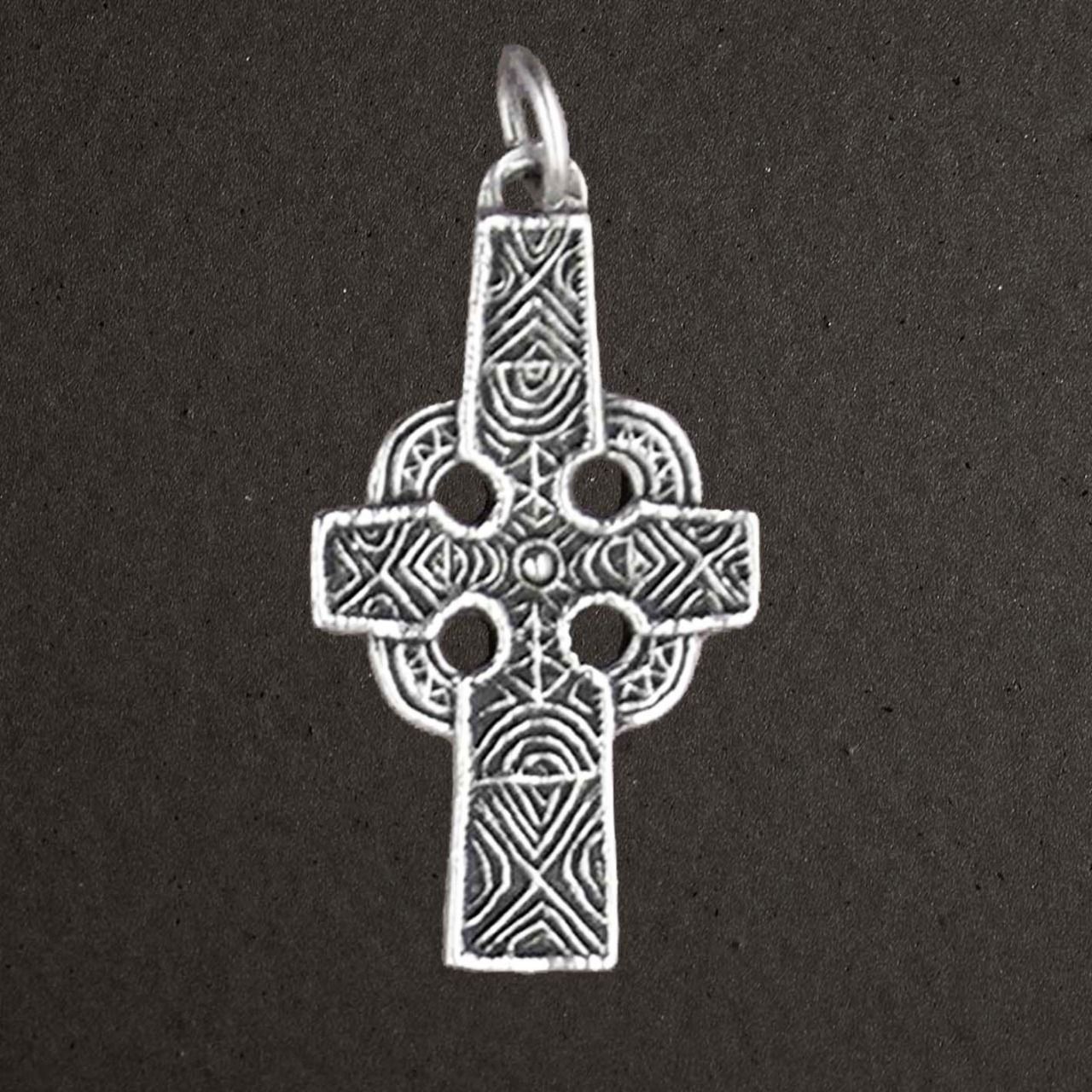 Grande croix celte argent massif 925/1000 (bijoux Toulhoat).