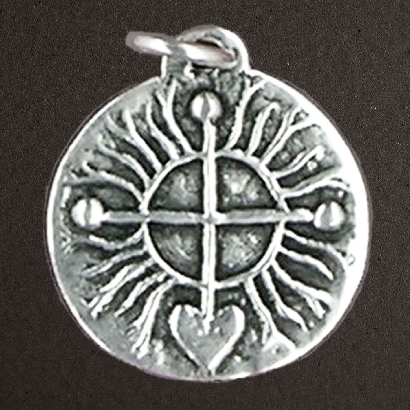 Médaille argent massif 925/1000 réf. 03378 Amour et Charité (bijoux Toulhoat).