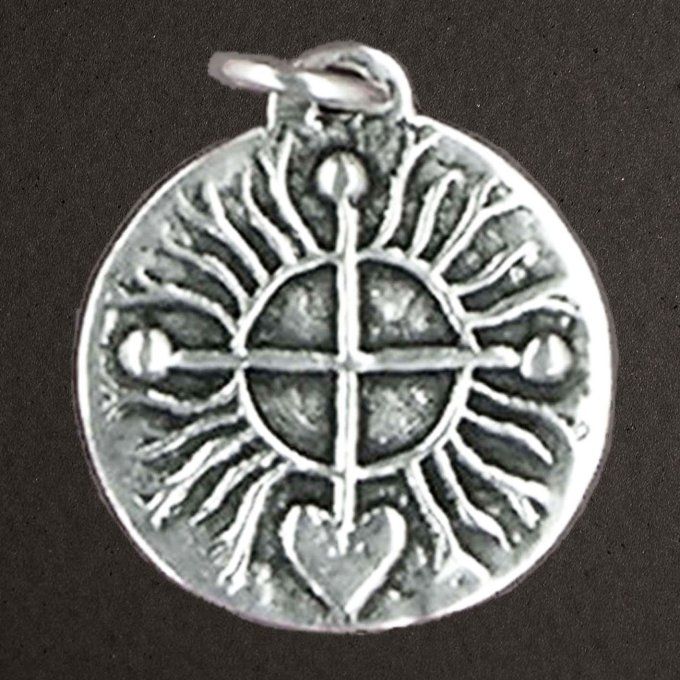 Médaille argent massif 925/1000 réf. 03378 Amour et Charité (bijoux Toulhoat).