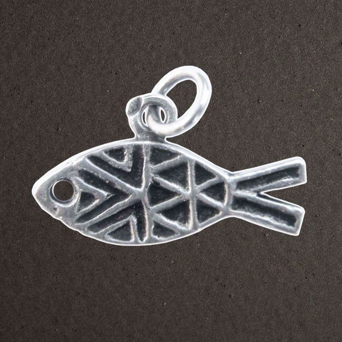 Pendentif argent massif 925/1000 réf. 03387, Ichtus (bijoux Pierre Toulhoat).