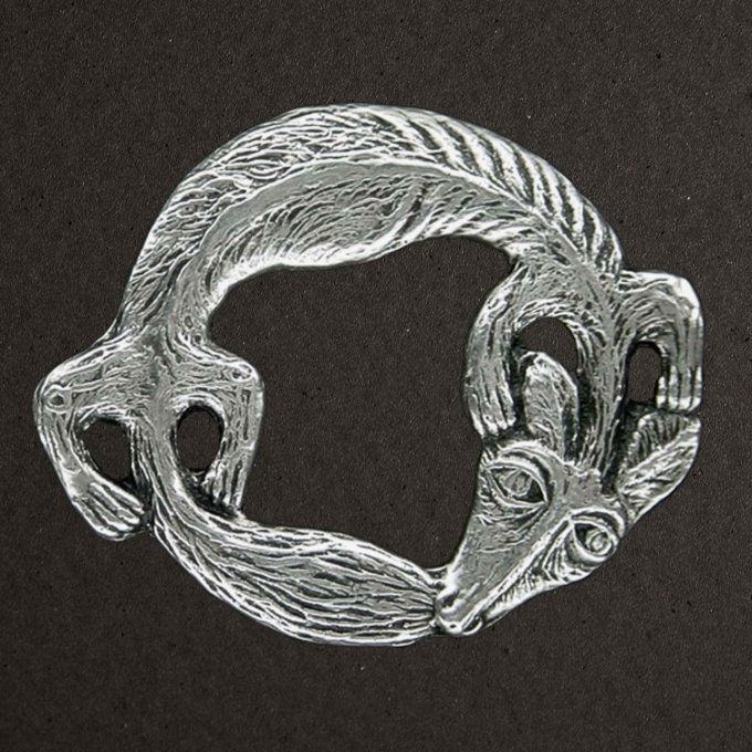 Broche argent massif 925/1000 réf. 06614. Bijoux Pierre Toulhoat. Renard.