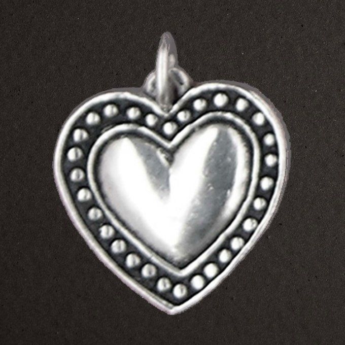 Pendentif argent massif 925/1000 Bijoux Toulhoat. Cœur Joli.