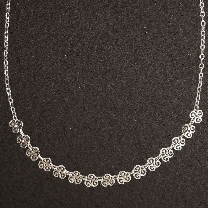 Collier argent massif 925/1000 réf. 09843. Triskel ajouré (bijoux Pierre Toulhoat).