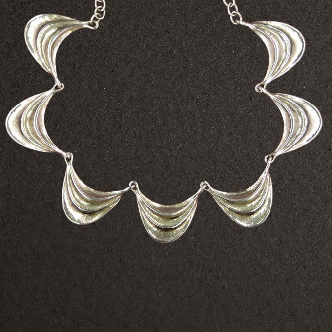 Collier argent massif 925/1000. Festons. Bijoux Pierre Toulhoat.