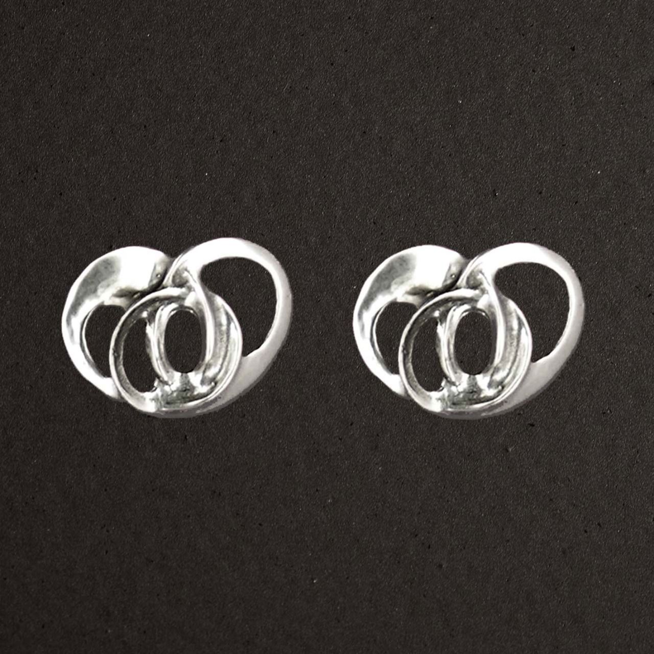Boutons d'oreilles argent massif 925/1000 réf. 10009, liens (bijoux Toulhoat).