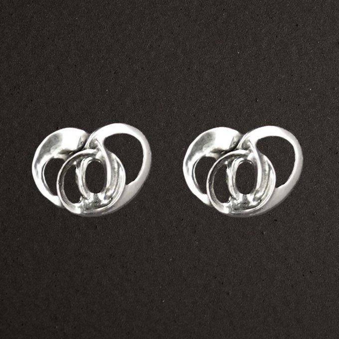 Boutons d'oreilles argent massif 925/1000 réf. 10009, liens (bijoux Toulhoat).