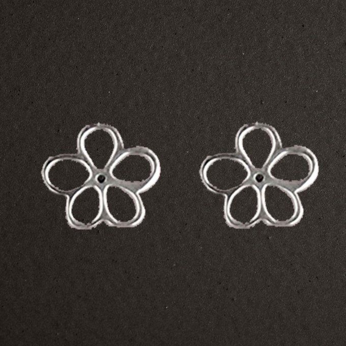 Boutons d'oreilles argent massif 925/1000 réf. 10025, fleurette (bijoux Toulhoat).