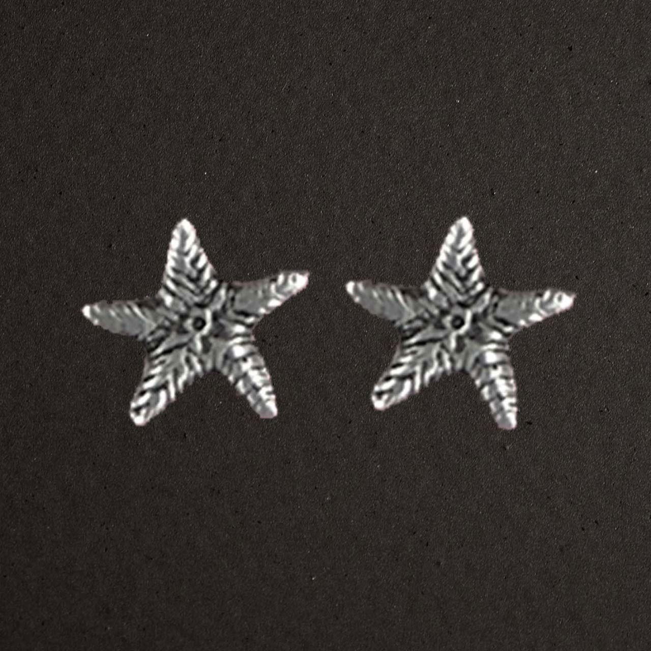 Boutons d'oreilles argent massif 925/1000 réf. 10059, étoiles (bijoux Toulhoat).