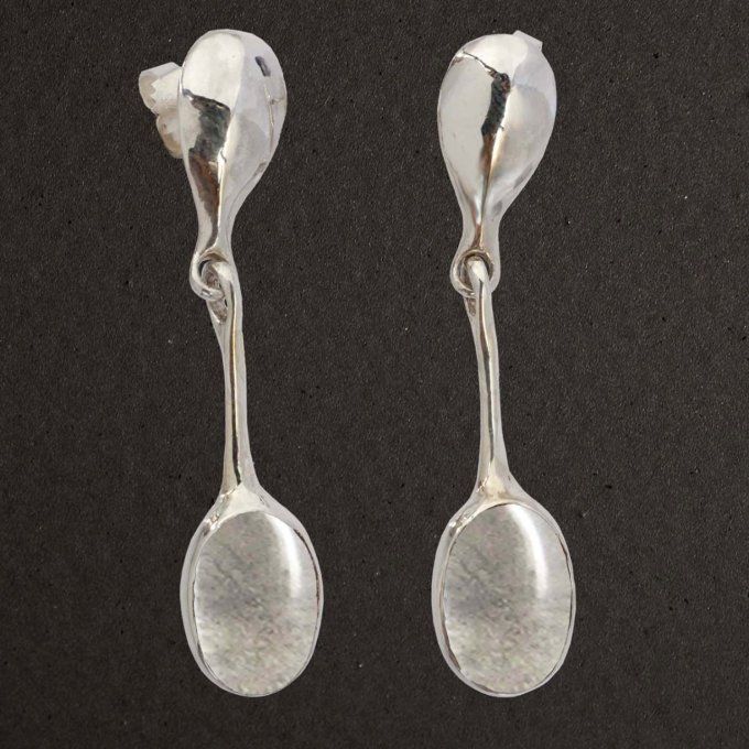 Pendants d'oreilles argent massif 925/1000 réf. 11006cdr, gouttes, cristal de roche. Bijoux Toulhoat