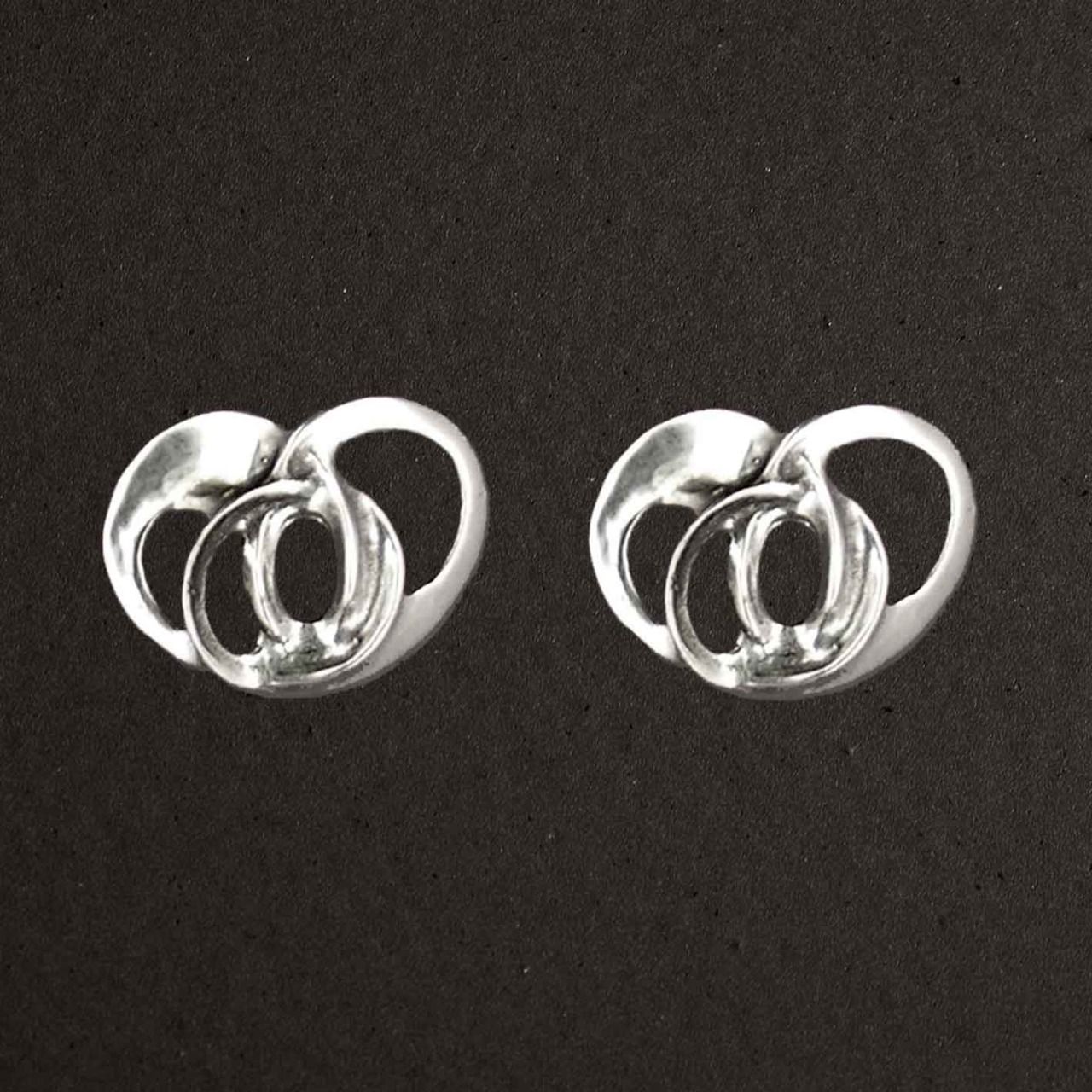 Clips pour oreilles argent massif 925/1000 réf. 12009. "Liens" (bijoux Toulhoat).