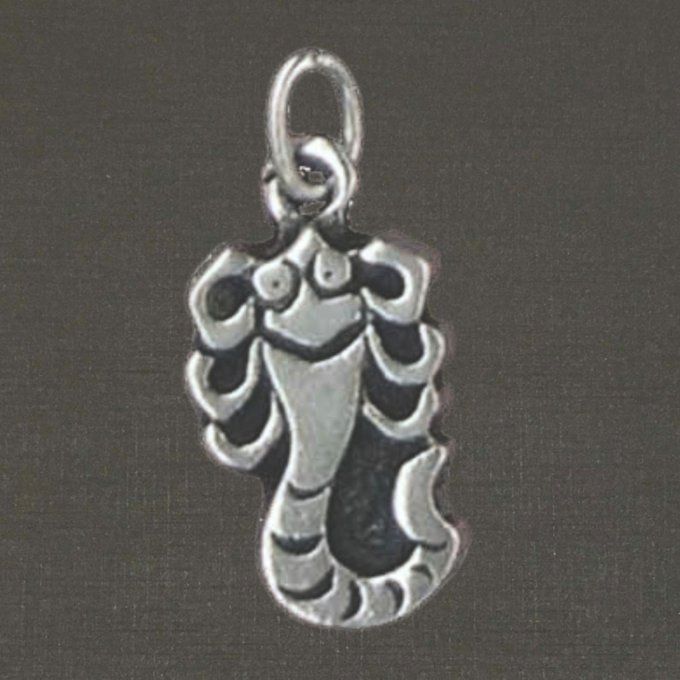 Pendentif argent massif 925/1000 réf. 18008 signe du zodiaque scorpion, bijoux Pierre Toulhoat.
