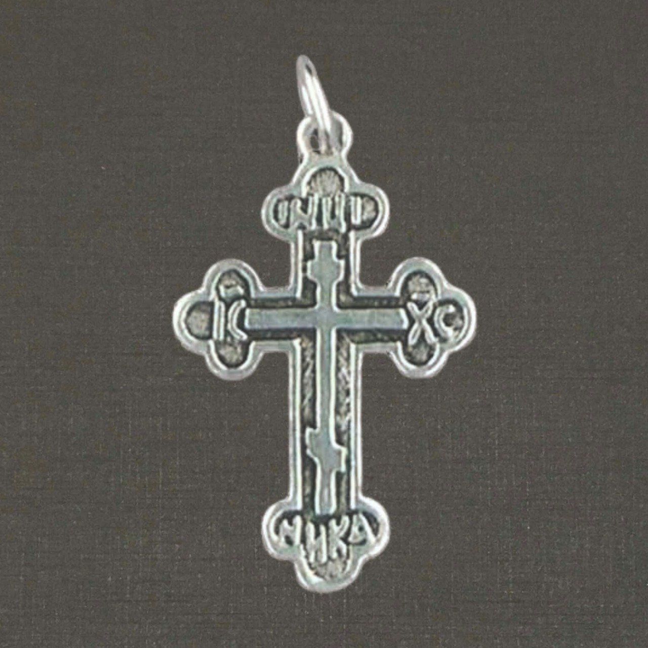 Croix orthodoxe moyenne argent massif 925/1000 réf. 01160, bijoux Pierre Toulhoat.