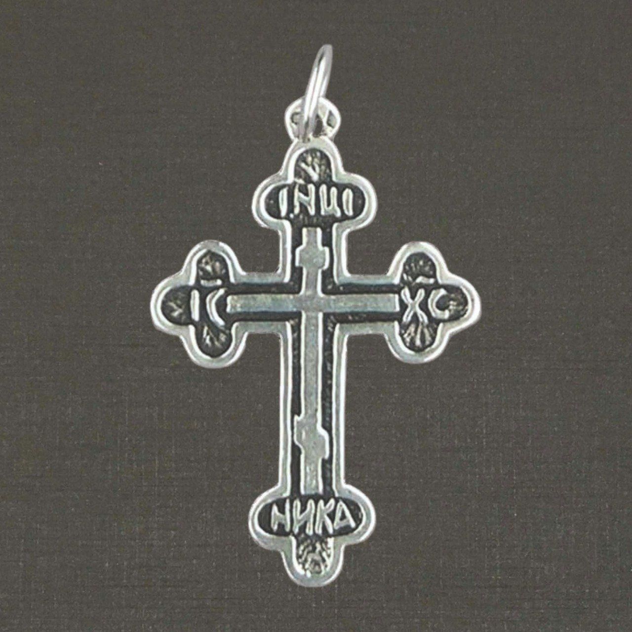 Grande croix orthodoxe argent massif 925/1000 réf. 01161, bijoux Pierre Toulhoat.