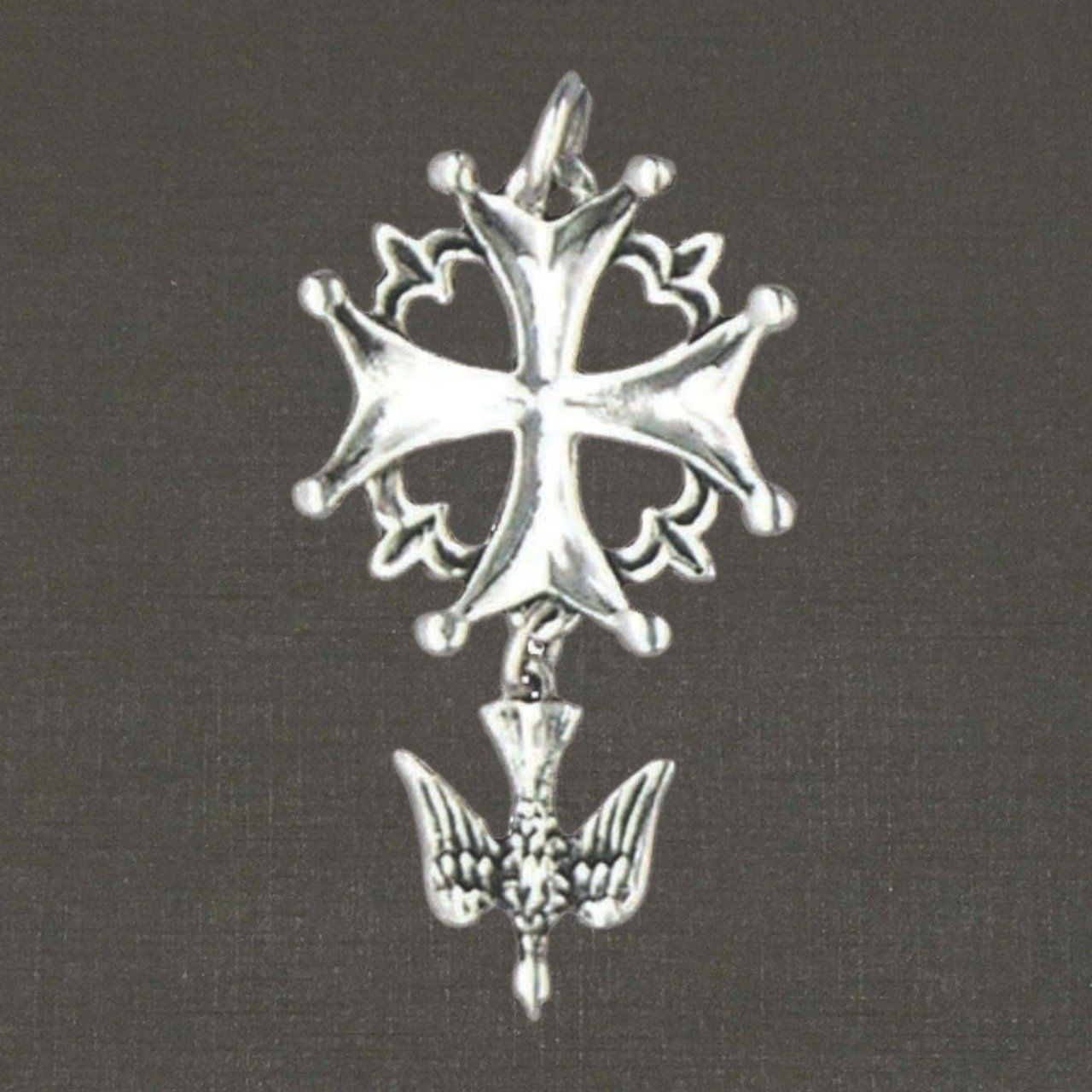 Croix huguenote grande argent massif 925/1000 réf. 01168, bijoux Pierre Toulhoat.