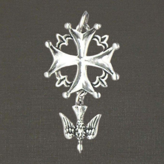 Croix huguenote grande argent massif 925/1000 réf. 01168, bijoux Pierre Toulhoat.