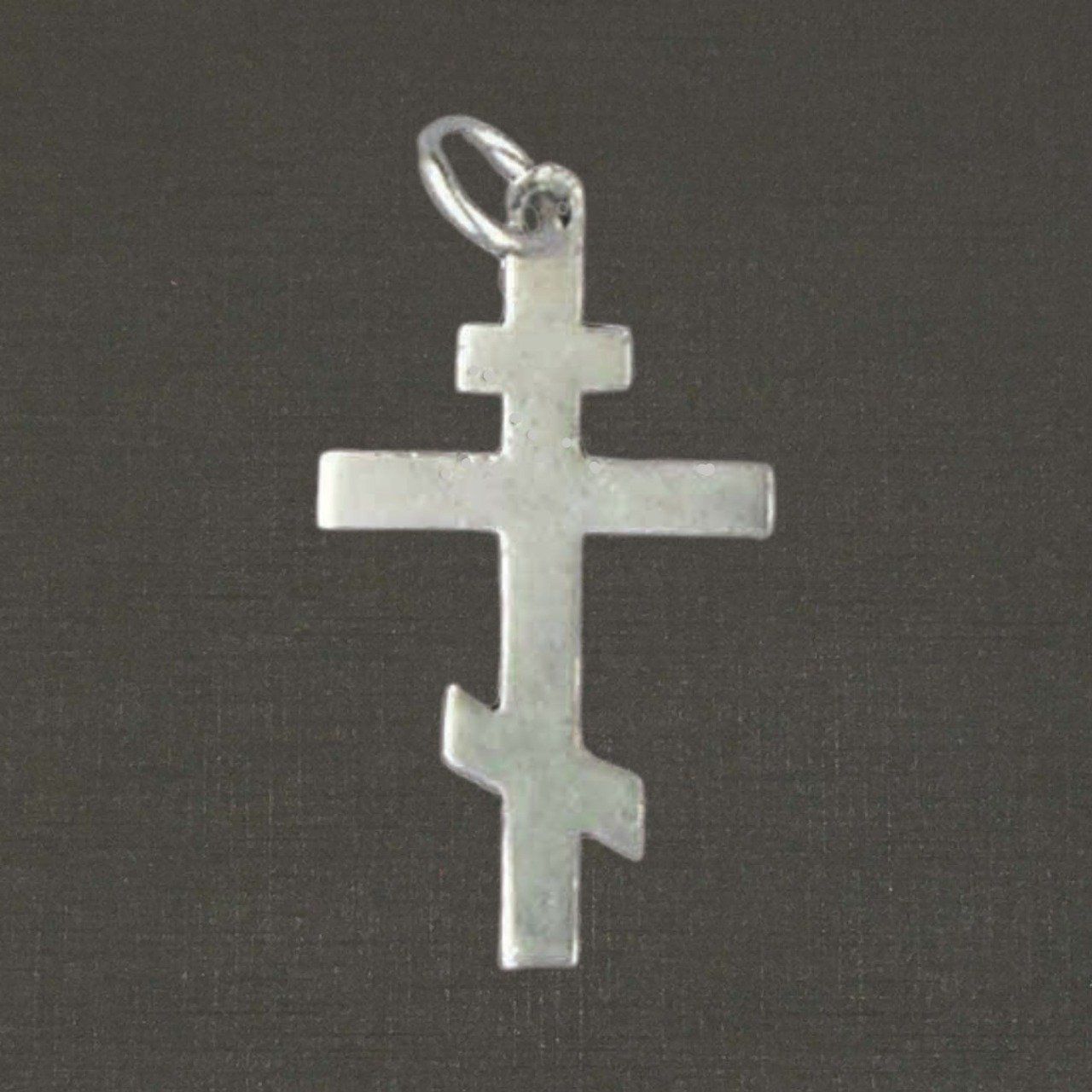 Grande croix orthodoxe lisse argent massif 925/1000 réf. 01175, bijoux Pierre Toulhoat.