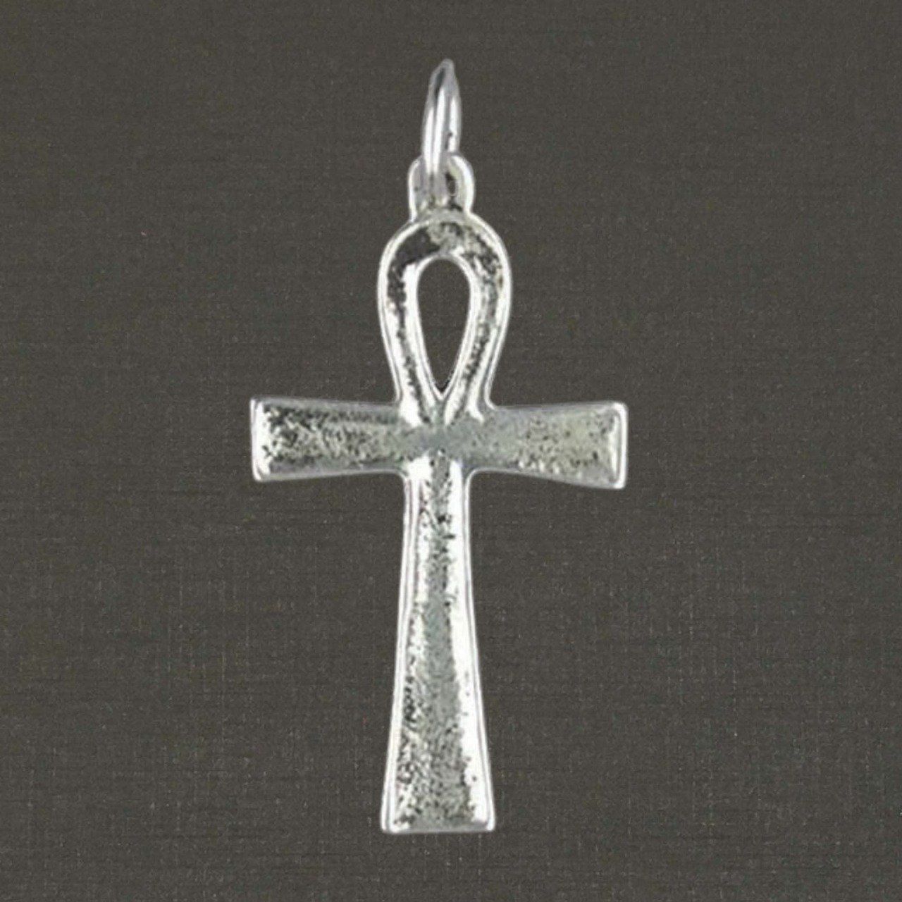 Croix égyptienne, signe de vie ou Ânkh argent massif 925/1000 réf. 01110, bijoux Pierre Toulhoat.