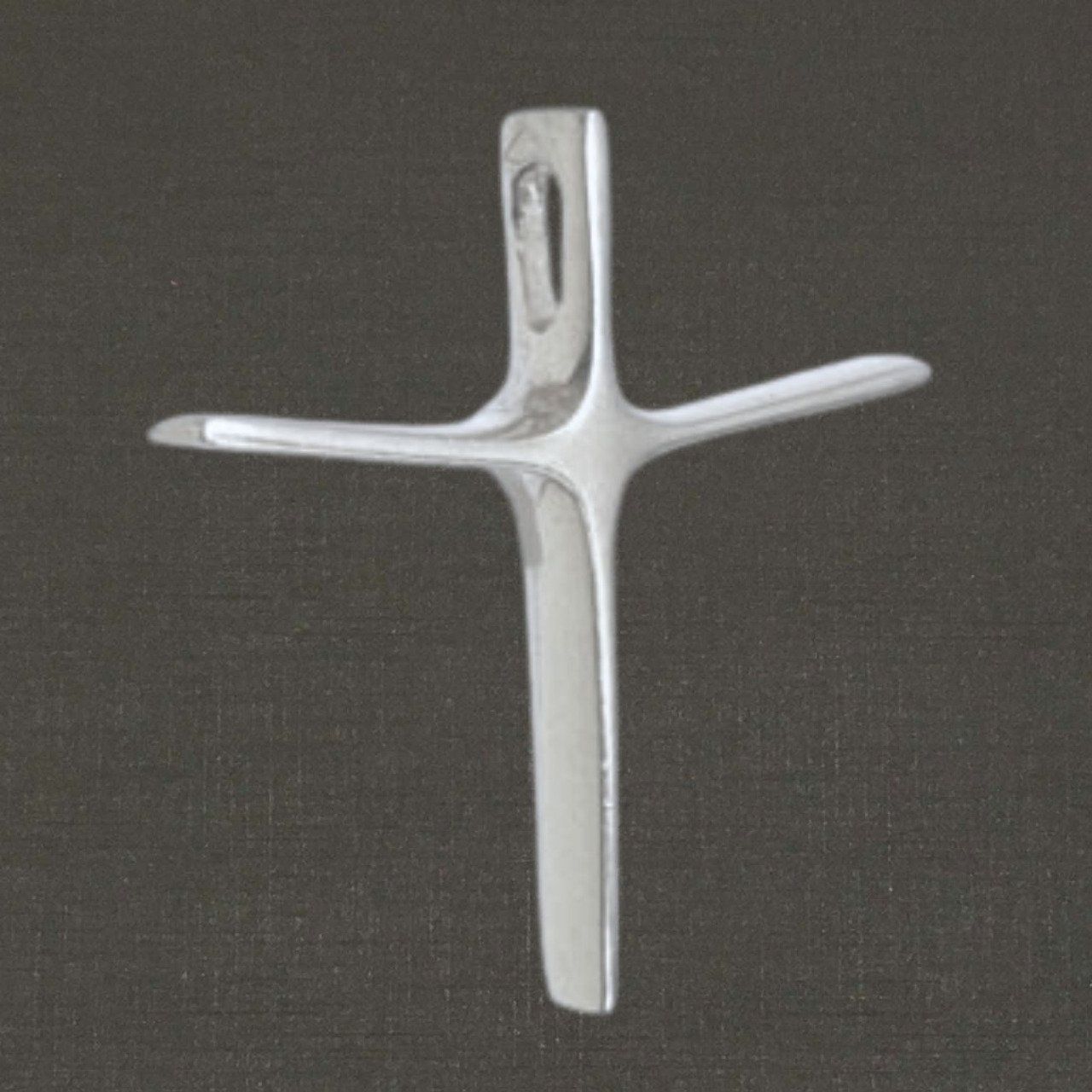 Croix moderne argent massif 925/1000 réf. 01190 (bijoux Toulhoat).