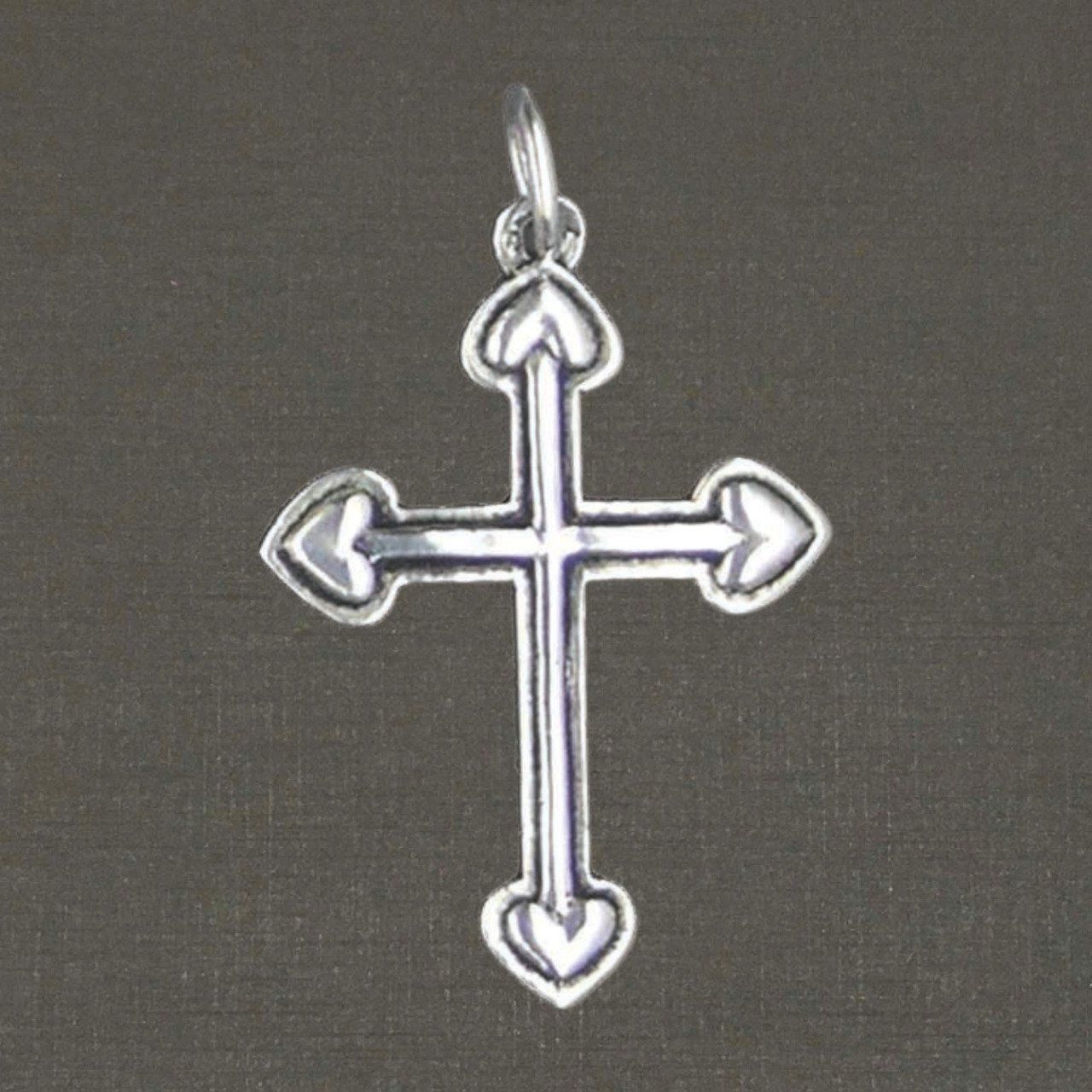 Croix au cœur argent massif 925/1000 réf. 01218 (bijoux Toulhoat).