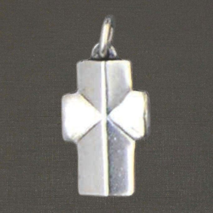 Croix croisette argent massif 925/1000 réf. 01232, bijoux Pierre Toulhoat.