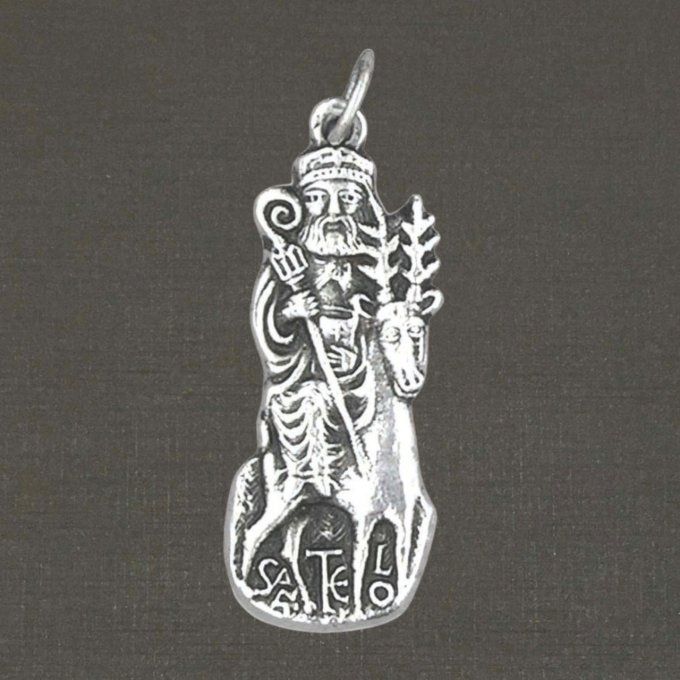 Grande médaille argent massif 925/1000 réf. 03025 Saint Télo, bijoux Pierre Toulhoat.