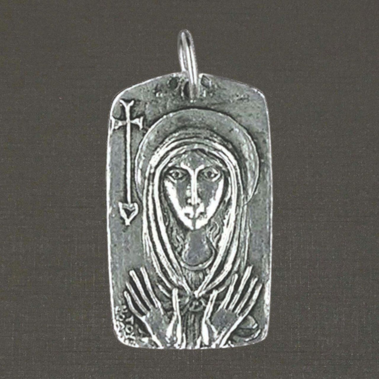 Médaille argent massif 925/1000 réf. 03314 Vierge Ancilla, bijoux Pierre Toulhoat.