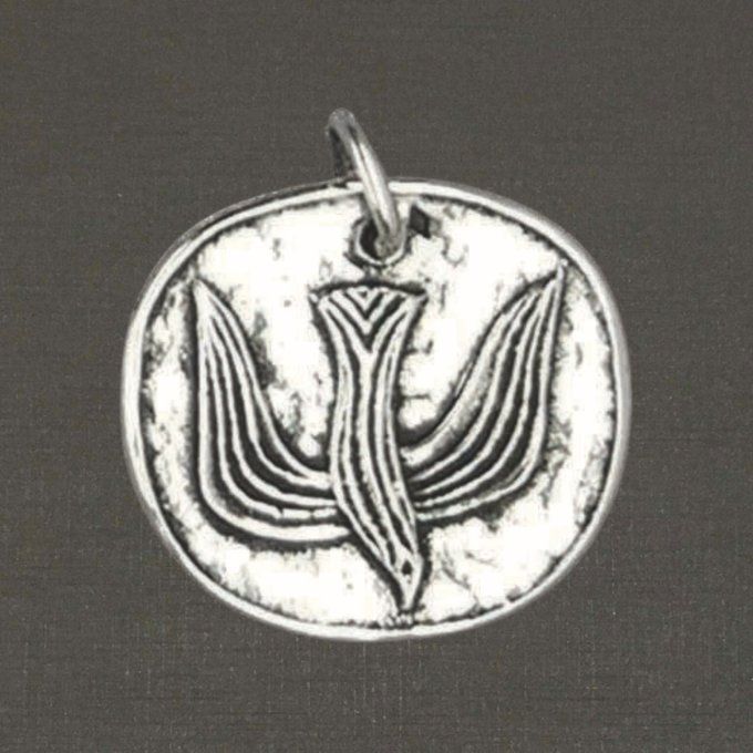 Grande médaille de confirmation argent massif 925/1000 réf. 03333 Esprit Saint, bijoux Toulhoat.