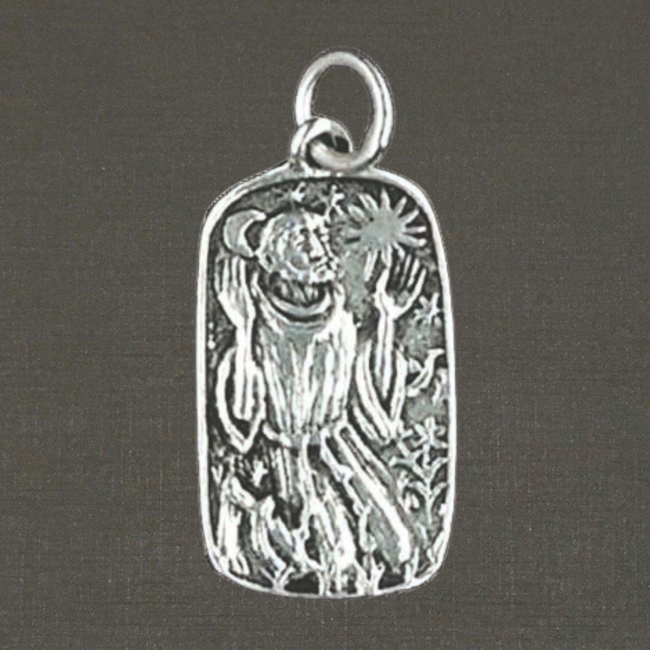 Médaille argent massif 925/1000 réf. 03349 Saint François au soleil, bijoux Pierre Toulhoat.