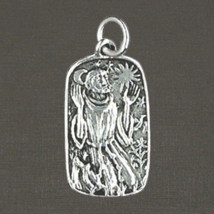 Médaille argent massif 925/1000 réf. 03349 Saint François au soleil, bijoux Pierre Toulhoat.