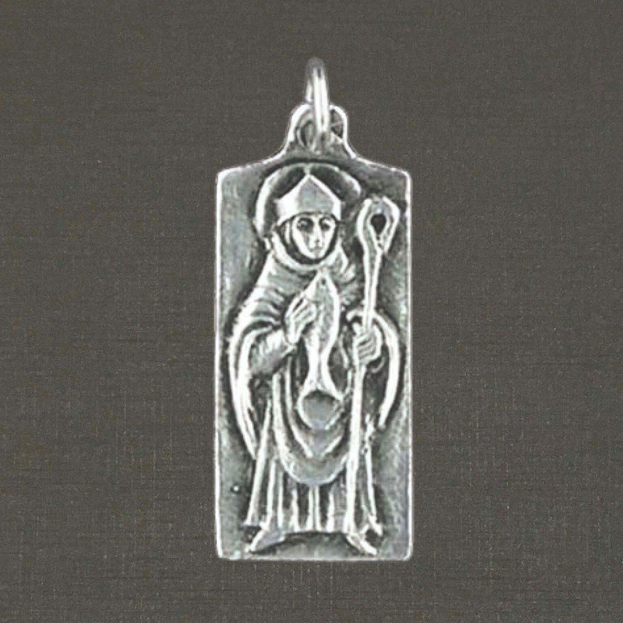 Médaille argent massif 925/1000 Saint Corentin, bijoux Pierre Toulhoat.