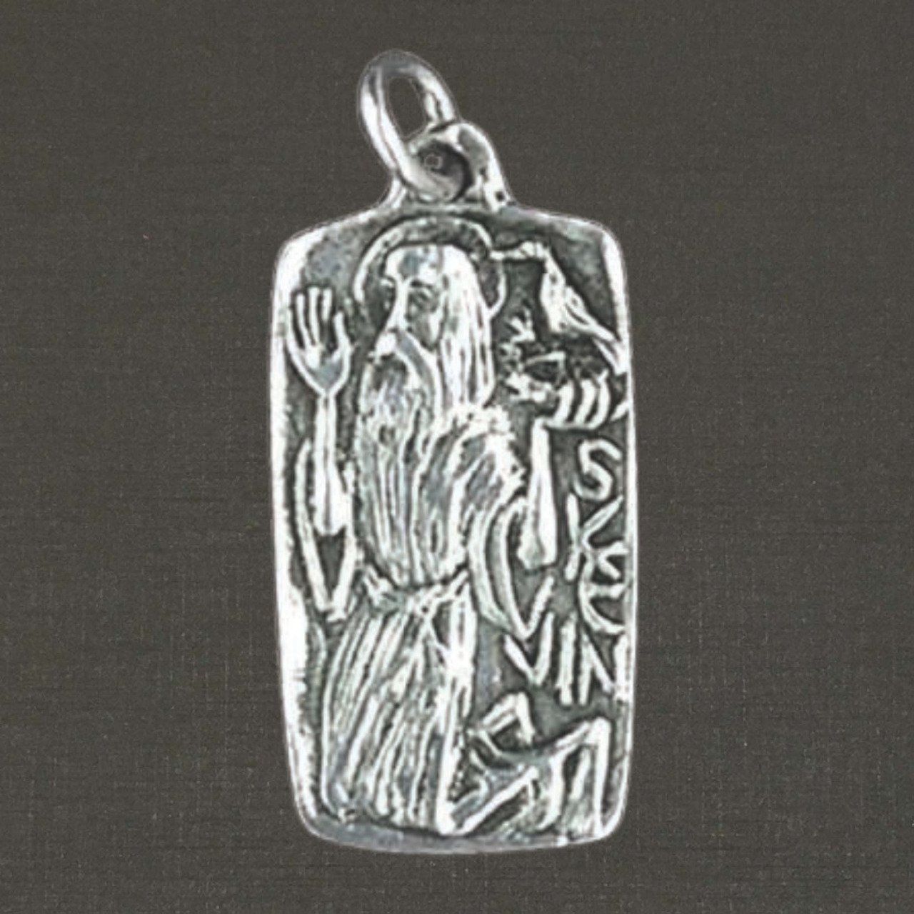 Médaille argent massif 925/1000 Saint Kevin réf. 03353, bijoux Pierre Toulhoat.