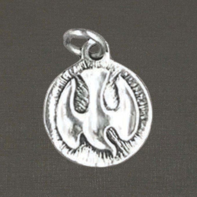 Médaille argent massif 925/1000 réf. 03372 colombe esprit saint, bijoux Pierre Toulhoat.