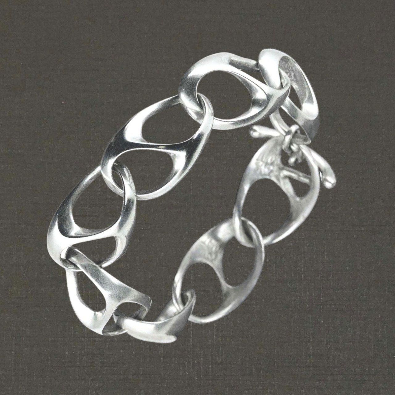 Bracelet articulé argent massif 925/1000 réf. 05541, chaîne 1, bijoux Pierre Toulhoat.