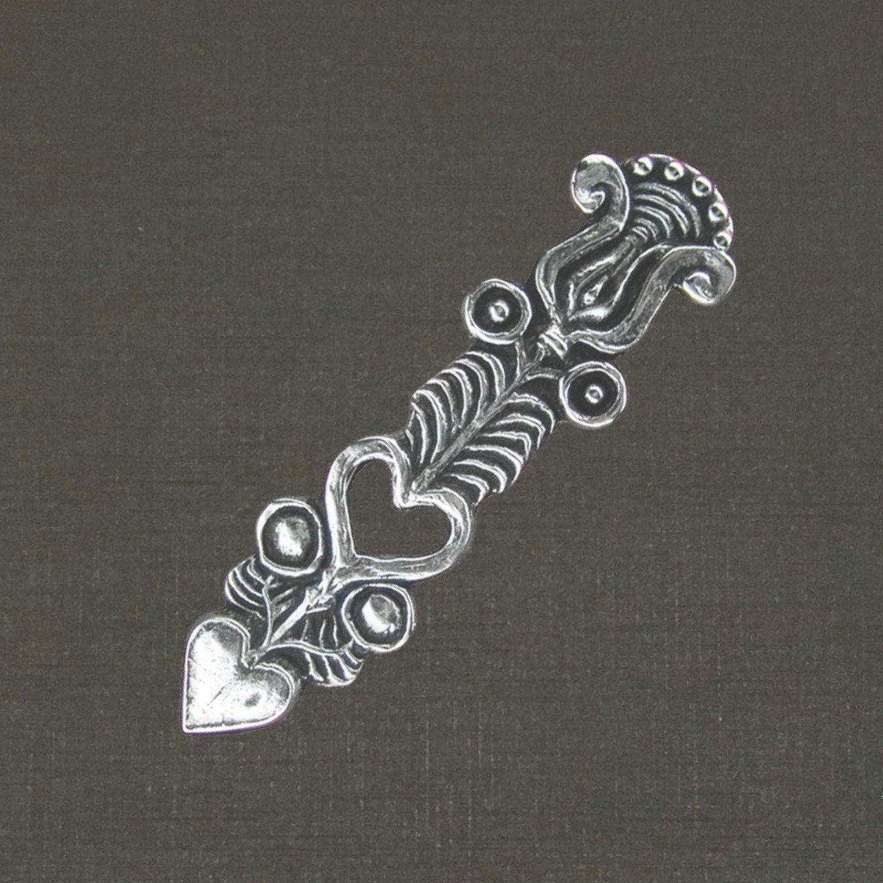 Broche argent massif 925/1000 réf. 06611 épingle, bijoux Pierre Toulhoat.