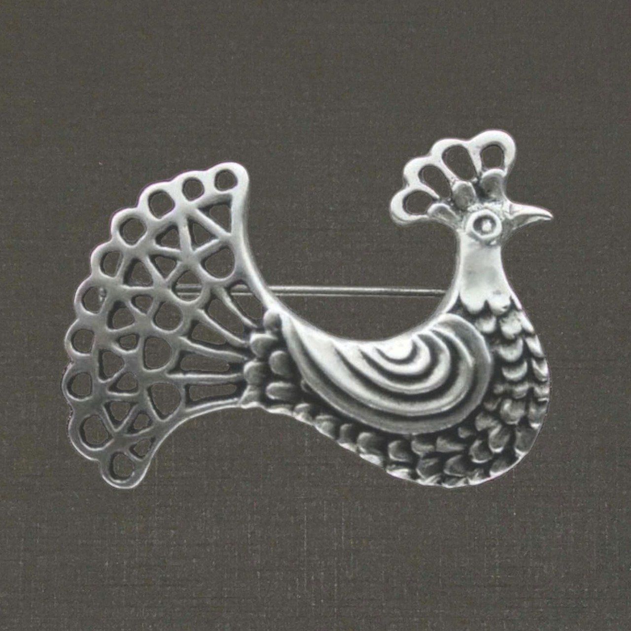Broche argent massif 925/1000 réf. 06668 poule. Bijoux Pierre Toulhoat.