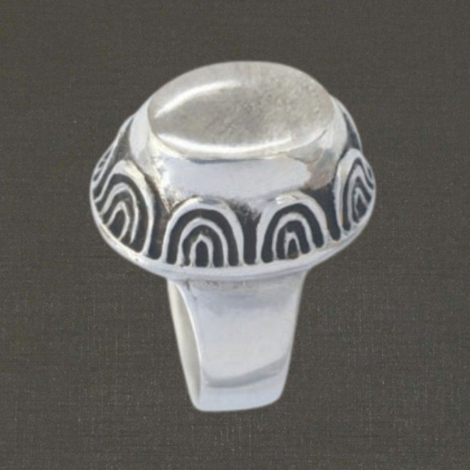 Bague ouverte réglable argent massif 925/1000 réf.08120cdr, cristal de roche, bijoux Toulhoat.