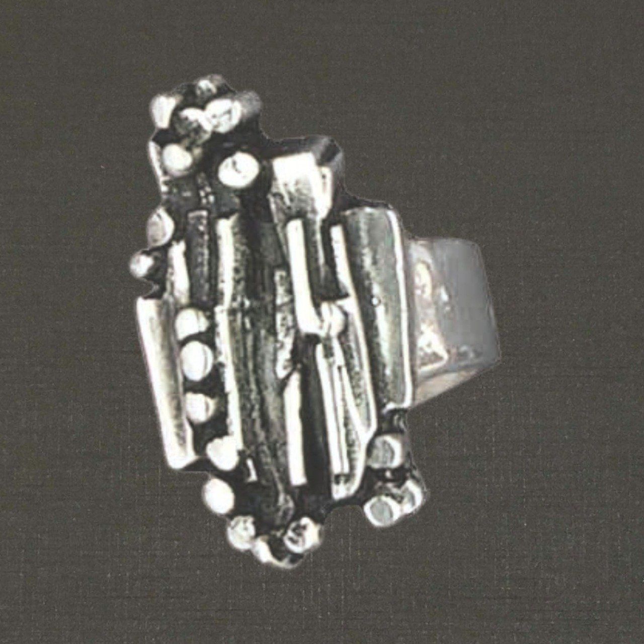 Bague ouverte réglable argent massif 925/1000 réf. 08129 moderne, bijoux Pierre Toulhoat.