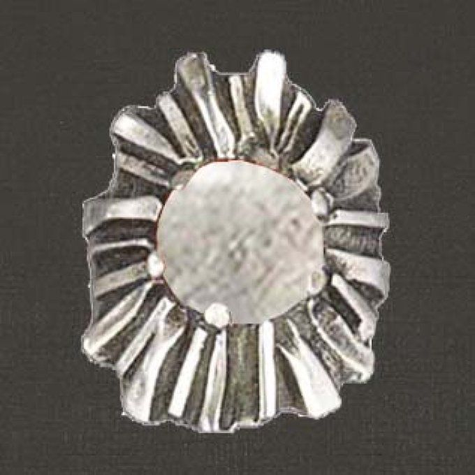 Bague ouverte argent massif 925/1000 réf 08132cdr, cristal de roche (bijoux Toulhoat).