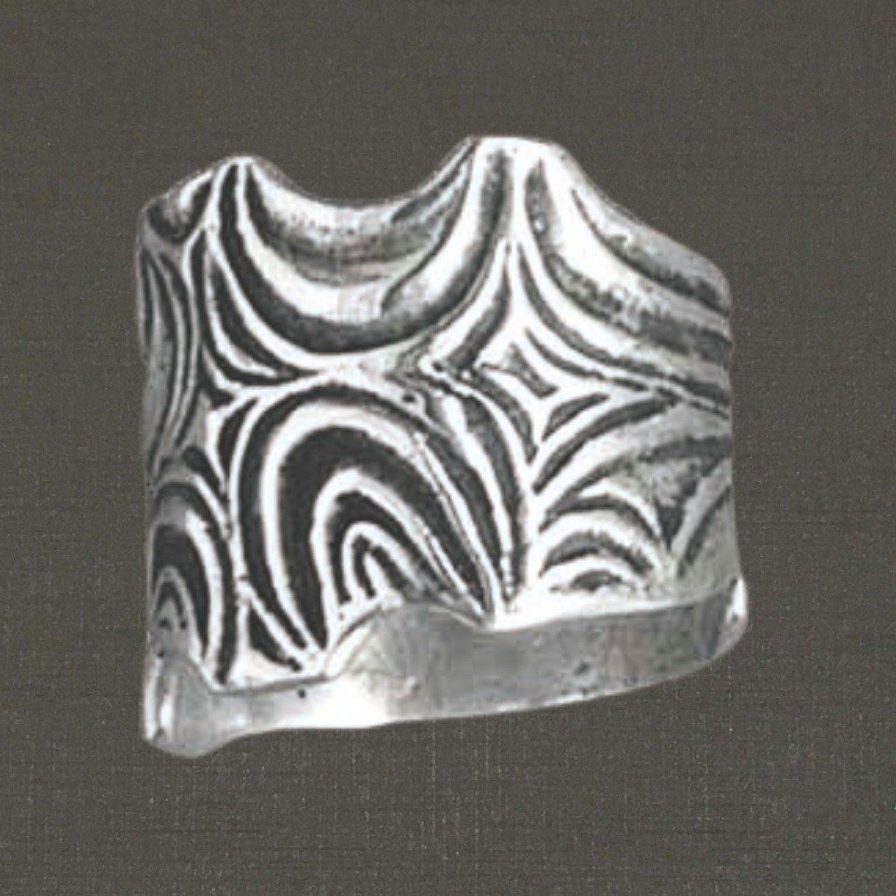Bague ouverte réglable argent massif 925/1000 réf. 08175 moulures, bijoux Pierre Toulhoat.