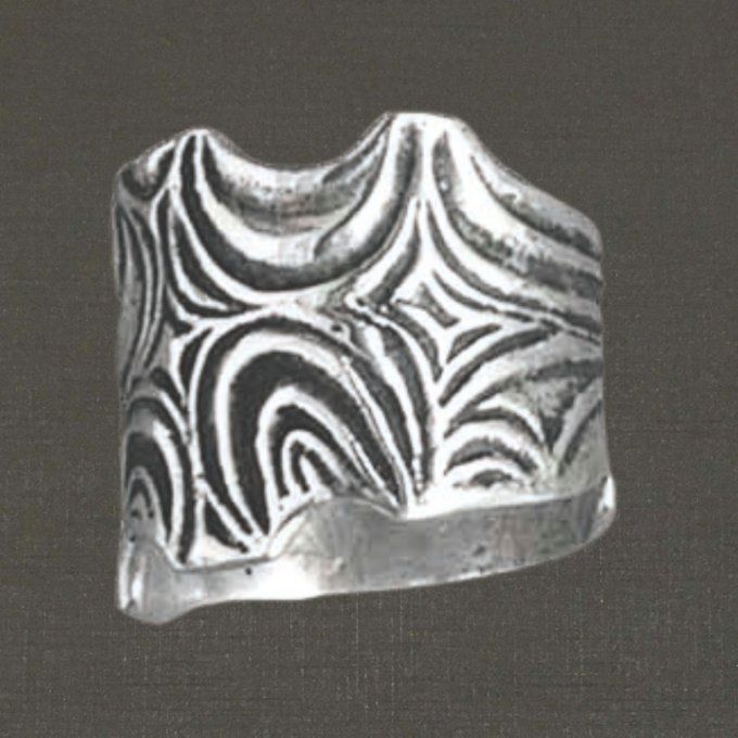 Bague ouverte réglable argent massif 925/1000 réf. 08175 moulures, bijoux Pierre Toulhoat.