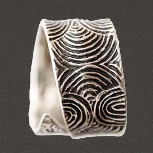 Bague ouverte cylindre grand modèle argent massif ref. 08224G. Gavrinis (bijoux Toulhoat).