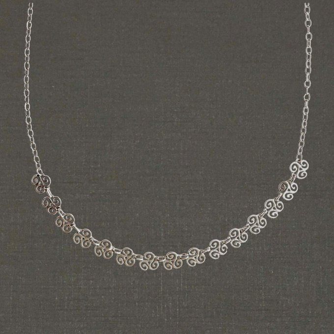 Collier argent massif 925/1000 réf. 09843. Triskel ajouré (bijoux Pierre Toulhoat).
