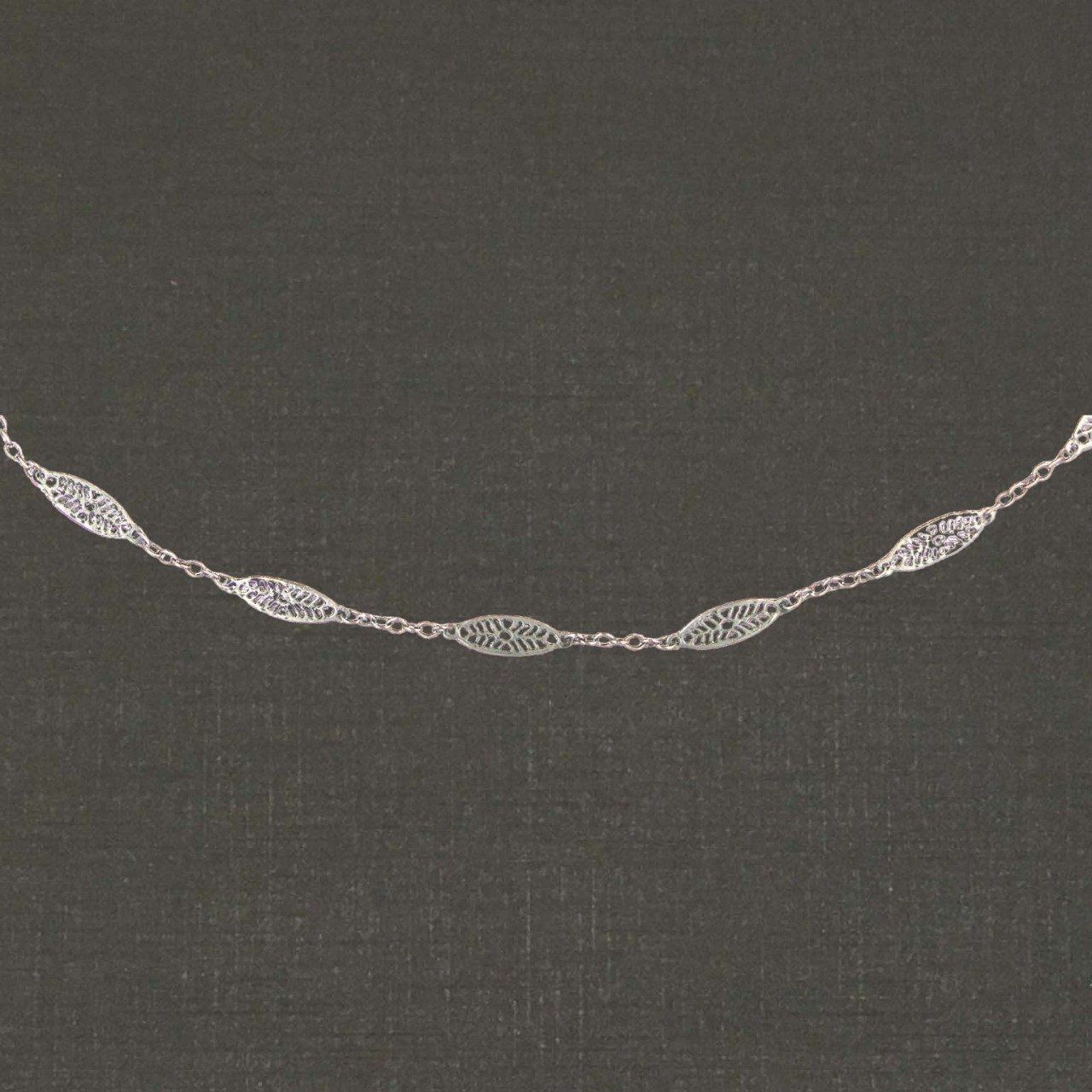 Collier argent massif 925/1000 réf. 09933 navettes, bijoux Pierre Toulhoat.