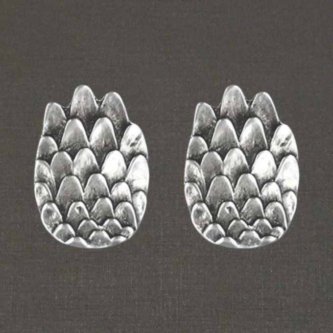 Boutons d'oreilles argent massif 925/1000 réf. 10040 ailes, bijoux Pierre Toulhoat.