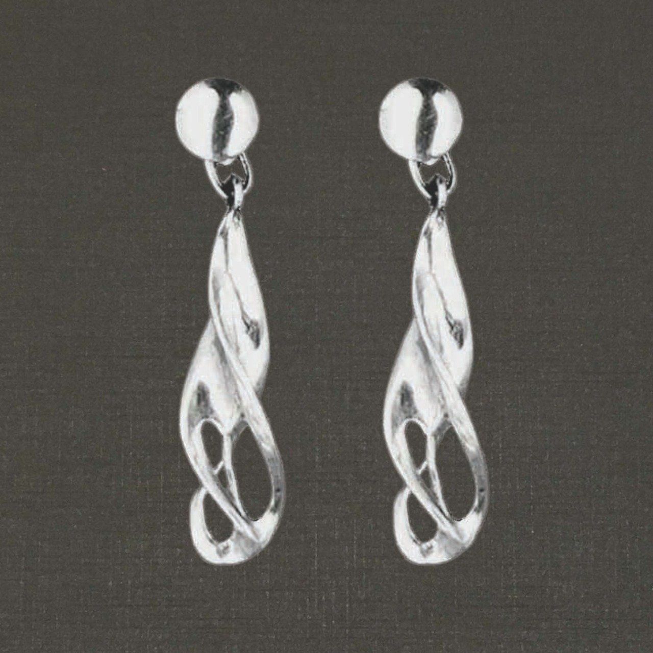 Pendants d'oreilles argent massif 925/1000 réf. 11052 torque ajouré, bijoux Pierre Toulhoat.